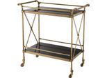 Casa Padrino Carrello Di Servizio Colori Ottone Vintage / Nero 85 X 46 X H. 88 Cm - Carrello Gastronomia Hotel Ristorante