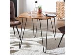 Finebuy Tavolo Da Pranzo Quadrato 80Cm In Legno Massello Di Sheesham - Tavolo Da Cucina Moderno Gambe A Forcina Nere, Tavolo Da Pranzo Di Design In Vero Legno, Tavolo In Legno Massiccio