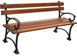 Casa Padrino Panchina Liberty Marrone/Nera 180 X 44 X H. 73 Cm - Panchina Da Giardino Con Braccioli - Arredo Giardino