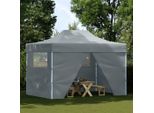 Tenda Pieghevole Pop-Up Con 4 Pareti Laterali 3 X 4,5 M Antracite