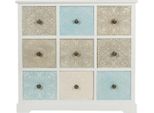 Casa Padrino Cassettiera In Stile Country Con 9 Cassetti Bianco / Multicolore 100 X 40 X H. 92 Cm - Mobili In Stile Country