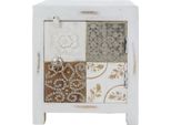 Casa Padrino Cassettiera In Stile Country Shabby Chic Con Anta Bianco Antico / Multicolore 40 X 32 X H. 50 Cm - Mobili In Stile Country