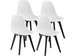 4X Sedie Di Design Bianco/Nero Sedia Da Sala Da Pranzo In Plastica Scandinavo [En.Casa]