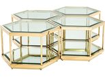 Casa Padrino Tavolino / Tavolo Da Soggiorno Set Di 4 Oro 60 X 52 X H. 36 Cm - Mobili Soggiorno