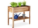 Relaxdays Letto Rialzato In Legno Fiammato