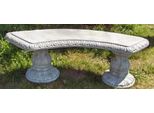 Casa Padrino Panchina Da Giardino / Panchina Da Parco In Stile Liberty Grigio 138 X 45 X H. 48 Cm - Panchina Curva Con Belle Decorazioni - Mobili Da Giardino