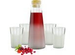 Caraffa In Vetro Con Coperchio In Sughero E 4 Bicchieri Caraffa Per L'acqua Caraffa Per Il Vino Decanter Bicchieri Per Il Succo Di Frutta