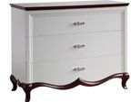 Casa Padrino Cassettiera Art Deco Con 3 Cassetti Bianco/Marrone Scuro 114 X 46,5 X H. 90,2 Cm - Qualità Eccellente