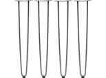 Zelsius Set Di 4 Gambe A Forcella, 71 Cm, Acciaio Grezzo, Gambe Da Tavolo A 2 Montanti