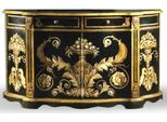 Casa Padrino Barock Sideboard Schwarz / Gold Handbemalt 174 Cm - Collezione Hotel