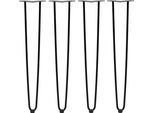 Zelsius Set Di 4 Gambe A Forcella, 71 Cm, Nero, Gambe Da Tavolo A 2 Montanti