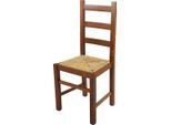 T M C S Tommychairs - Sedia Rustica Per Cucina E Sala Da Pranzo, Struttura Robusta In Legno Di Faggio, Laccata Nel Colore Noce Chiaro E Sedile In Paglia