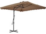 Vidaxl Ombrellone Con Palo In Acciaio 250X250 Cm Taupe