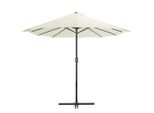 Vidaxl Ombrellone Con Palo In Alluminio 460X270 Cm Bianco Sabbia