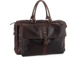 Spikes & Sparrow Pelle Borsa A Tracolla Cartella Bronco Business Travelbag Dark Brown Marrone