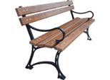 Casa Padrino Panca Da Giardino In Stile Liberty Marrone/Nero 150 X 40 X H. 75 Cm - Panca Con Braccioli - Mobili Da Giardino