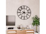 Vidaxl Orologio Da Parete Vintage Con Movimento Al Quarzo In Metallo 80 Cm Xxl