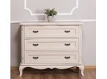 Casa Padrino Cassettiera In Stile Country Con 3 Cassetti Grigio Chiaro Antico 110 X 48 X H. 89 Cm - Mobili In Stile Country