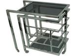Casa Padrino Carrello Di Servizio Argento / Nero 72 X 42 X H. 77 Cm - Carrello Catering Hotel Ristorante