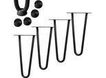 Mucola Gambe Del Tavolo Set Di 4 Gambe A Forcina Telaio Del Tavolo Pattini Del Tavolo Da Pranzo Gamba Del Tavolo - Nero 2 Puntoni 20CM