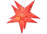 Confezione Da 2 Stelle Di Natale Pieghevoli Brubaker Con 10 Led Ciascuna, 60 Cm Di Ø, Rosso [Classe Energetica A++]