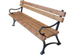 Casa Padrino Panca Da Giardino In Stile Liberty Marrone/Nero 180 X 40 X H. 75 Cm - Panca Con Braccioli - Mobili Da Giardino