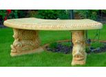 Panchina Da Giardino Casa Padrino / Panchina Da Parco Beige 138 X 45 X H. 49 Cm - Panchina Da Giardino Curva In Stile Orientale - Mobili Da Giardino