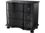 Casa Padrino Cassettiera A 3 Cassetti Nero/Ottone Antico 94 X 60 X H. 87 Cm - Qualità Lusso
