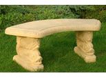Panchina Da Giardino Casa Padrino / Panchina Da Parco Color Sabbia 138 X 45 X H. 49 Cm - Panchina Da Giardino Curva In Stile Orientale - Mobili Da Giardino