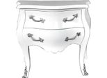 Casa Padrino Cassettone Barocco 80 Cm Bianco/Argento - Mobili Barocchi