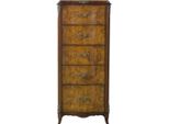 Casa Padrino Cassettiera Barocca A 5 Cassetti Marrone Chiaro / Marrone 56 X 36 X H. 128 Cm - Mobili Barocchi