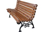 Casa Padrino Panchina Da Giardino In Stile Liberty Marrone/Nero 180 X 42 X H. 73 Cm - Panchina Panchina In Legno - Arredo Giardino