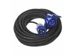 Cavo Prolunga Cee 25M Con Connettore Cee Ad Angolo + Presa Schuko 3X2,5Mm²