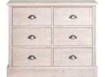 Casa Padrino Cassettiera In Stile Country Con 6 Cassetti Grigio 100 X 35 X H. 80 Cm - Mobili In Stile Country