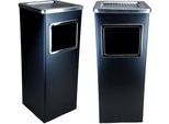 2X Posacenere A Piantana Bayli Con Cestino Interno | 61,5 X 23 X 23 Cm Posacenere A Piantana Con Cestino Per Esterni E Interni | Cestino Per Esterni | Posacenere A Piantana Rettangolare | Colore Nero