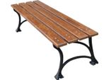 Casa Padrino Panca Da Giardino Liberty Senza Schienale Marrone/Nero 180 X 43 X H. 42 Cm - Panchina Panca Da Parco Panca In Legno - Arredo Giardino