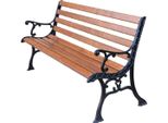 Casa Padrino Panchina Da Giardino In Stile Liberty Con Braccioli Marrone/Nero 150 X 40 X H. 78 Cm - Panchina Da Parco - Panchina - Arredo Giardino