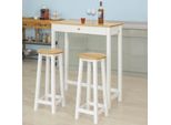 Sobuy Set Tavolo Da Pranzo 3 Pezzi Tavolo Da Bar Con 2 Sedie, Set Tavolo Da Cucina Salvaspazio Per Sala Da Pranzo Balcone Giardino Compatto Moderno FWT50-WN