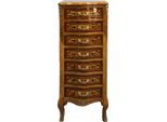 Casa Padrino Cassettone Barocco A 7 Cassetti In Acero Birdseye Con Intarsi - Mobili Barocchi