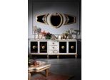 Casa Padrino Set Da Salotto Barocco Bianco/Oro - Cassettiera Barocca E 3 Specchi Da Parete - Mobili Barocchi