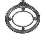 Casa Padrino Specchio Da Parete Barocco Argento 125 X H. 120 Cm - Specchio Barocco Ovale Fatto A Mano Con Splendide Decorazioni