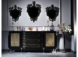 Casa Padrino Set Da Salotto Barocco Nero/Oro - Cassettiera E 3 Specchi Da Parete - Mobili Barocchi
