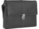 Leonhard Heyden Pelle Borsa A Tracolla Borsa A Tracolla Con Scomparto Per Laptop Bergamo Messenger Bag Black Nero