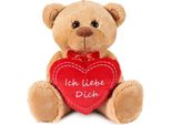 Brubaker Orsacchiotto Di Peluche Con Cuore Rosso - Ti Amo - 35 Cm - Orsacchiotto Di Peluche - Marrone Chiaro