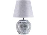 Brubaker Lampada Da Tavolo Lampada Da Comodino - 30,5 Cm - Grigio - Base In Ceramica - Paralume In Lino Grigio Chiaro