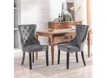 Set Di 2 Sedie Da Pranzo In Velluto Merax Con Schienale, Seduta Imbottita, Grigio