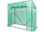 Yorbay Serra In Foglio Serra Per Pomodori 200 X 80 X 173/143 Cm (Lxlxh), Con Rete In Foglio E Finestra Per La Coltivazione In Giardino, Tetto Spiovente, Verde