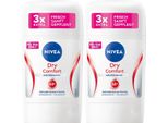 Nivea Deo Stick Dry Comfort Plus Anti-Traspirante 50Ml Confezione Da 2 Pz