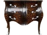 Casa Padrino Cassettiera Barocca In Leopardo / Argento Con 3 Cassetti - Mobili In Stile Antico
