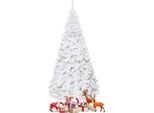Costway Costa Albero Di Natale Artificiale Con Base In Metallo 240 Cm Bianco